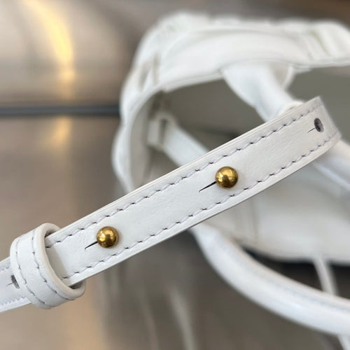 BOTTEGA VENETA CANDY ARCO TOTE 20 IN WHITE SOFT LAMBSKIN
