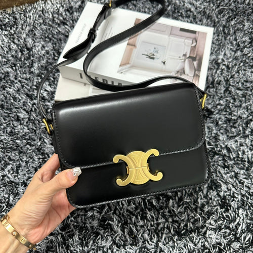 CELINE TRIOMPHE TEEN 18 BLACK COWHIDE LEATHER