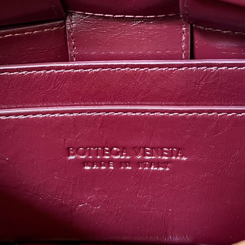 BOTTEGA VENETA SMALL BRICK CASSETTE 23 IN WINE RED SOFT LAMBSKIN