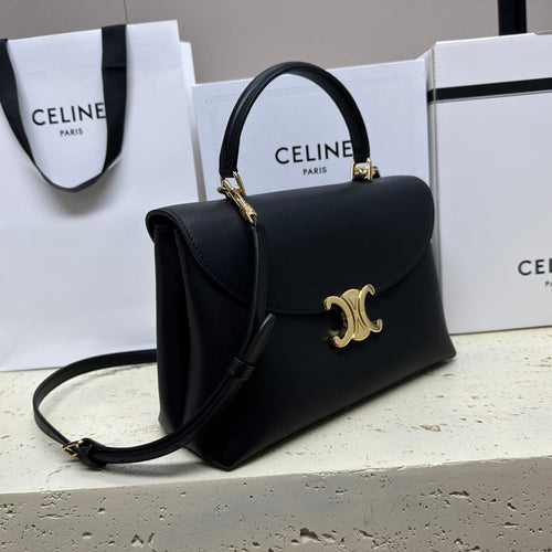 CELINE NINO TEEN MEDIUM 25 BAG IN BLACK SOLF CALFSKIN