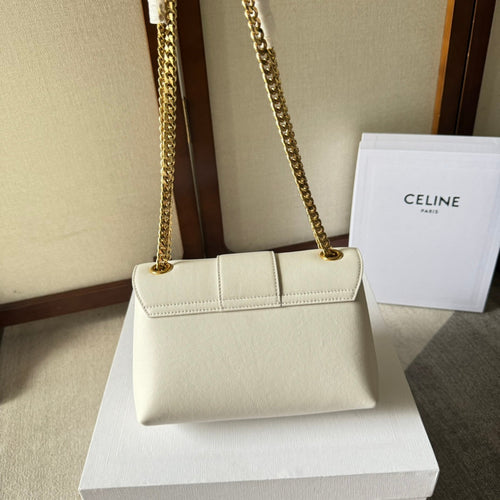 CELINE MEDIUM  VICTOIRE BAG 23 IN SOFT YELLOW CALFSKIN