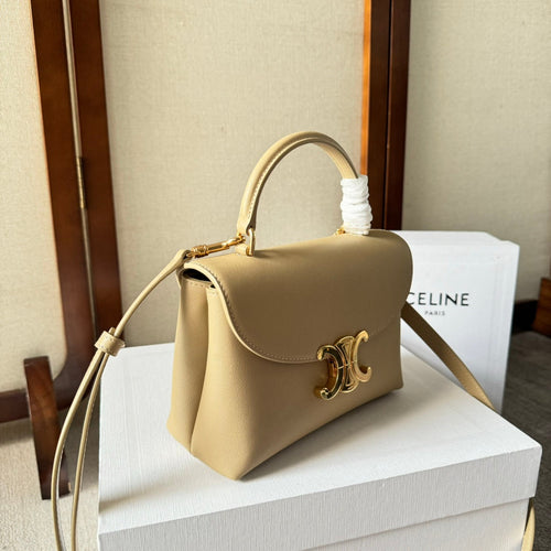 CELINE TEEN NINO BAG 20 IN PARMESEAN YELLOW SOFT CALFSKIN GOLD HARDWARE