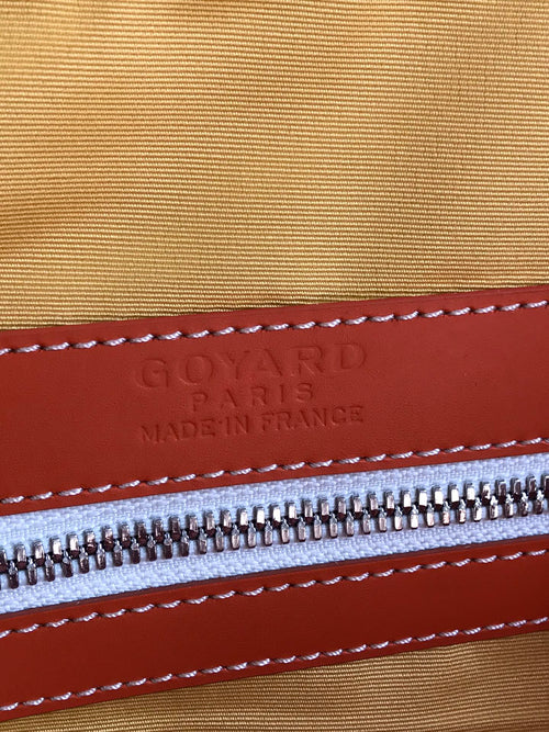 BOSTON 50 BAG IN ORANGE GOYARDINE CANVAS AND CALFSKIN TRIM