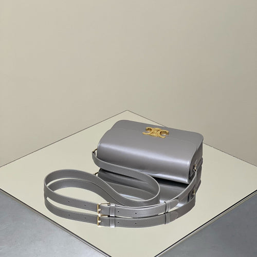 CELINE MINI CLAUDE 22 SHINY CALFSKIN SILVER